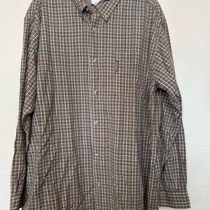 Columbia Men's Tan Plaid Button Down Shirt